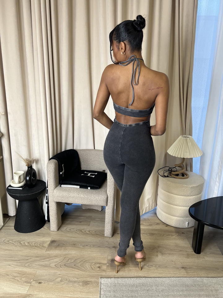 Ribbed Backless jumpsuit